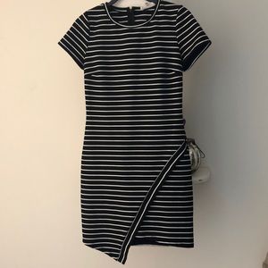 Black and white striped dress